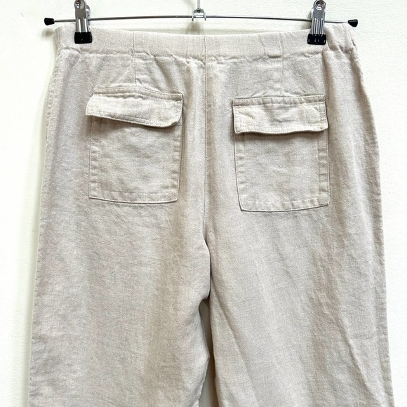 Charter Club Katherine Fit 100% Linen Straight Leg Cream Pants, Size 8 Petite - Picture 6 of 11